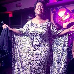 Leopard Fitted Long Mahogany Dress with Cape Back